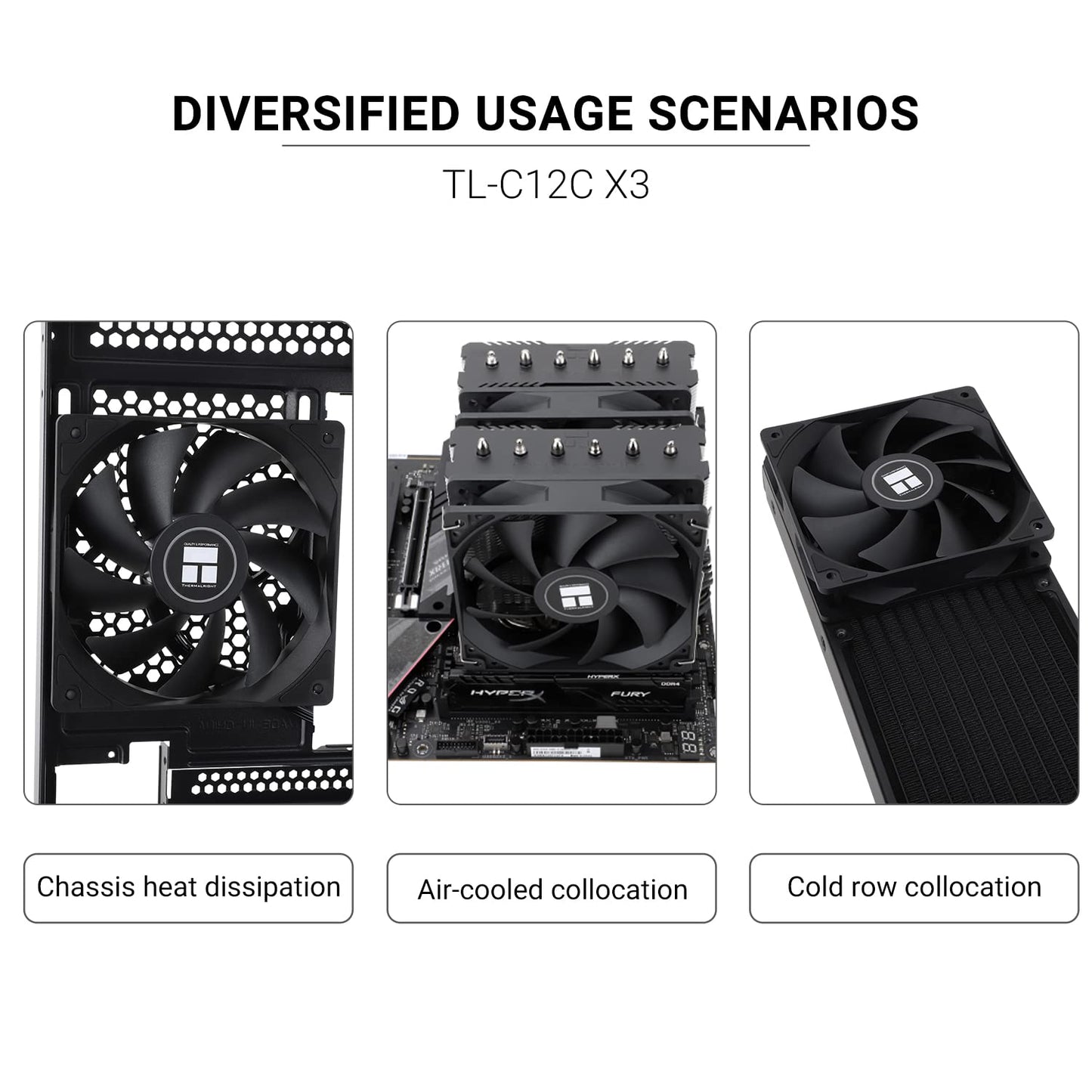 Thermalright TL-C12C X3 CPU Fan 120mm Case Cooler Fan