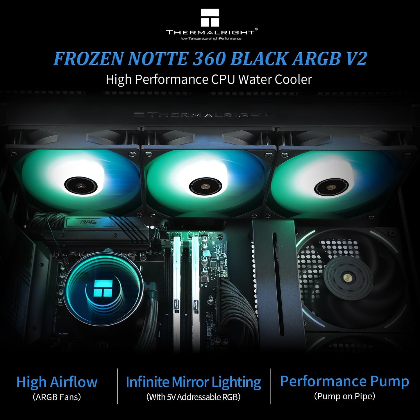 Thermalright Frozen Notte 360 Black ARGB V2 Water Cooling CPU Cooler