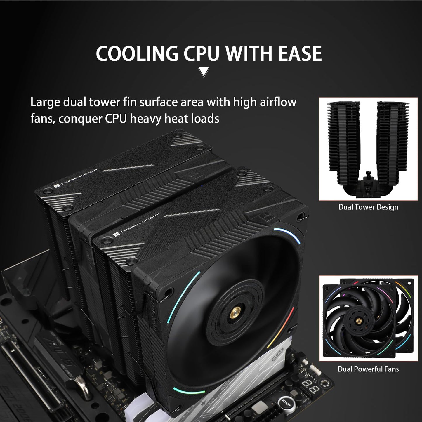 Thermalright Phantom Spirit 120 EVO CPU Cooler,7×6mm Heat Pipes CPU Air Cooler