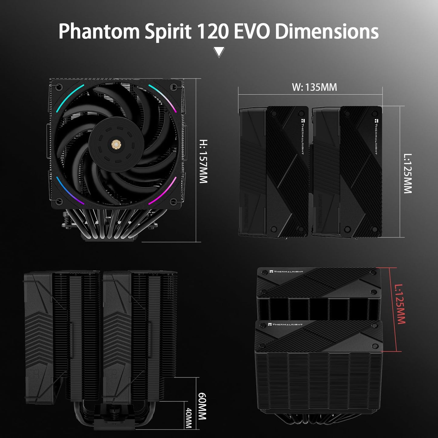 Thermalright Phantom Spirit 120 EVO CPU Cooler,7×6mm Heat Pipes CPU Air Cooler