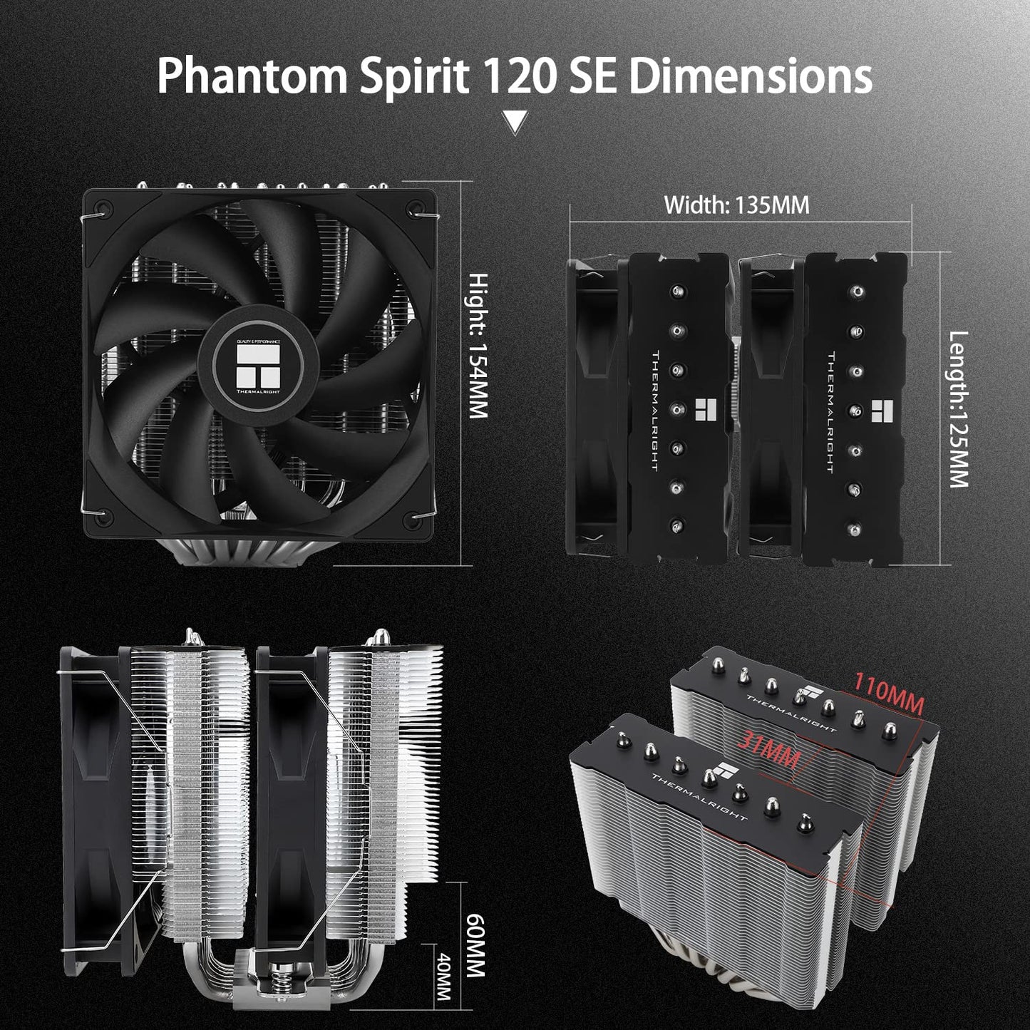 Thermalright Phantom Spirit 120SE CPU Air Cooler, 7 Heat Pipes CPU Cooler