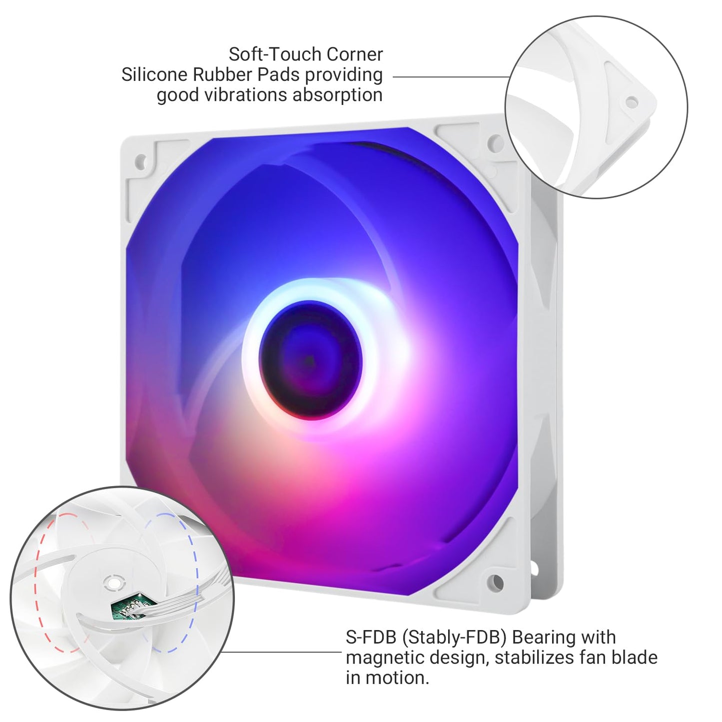 Thermalright TL-C12CW-S X3 CPU Fan 120mm White ARGB Case Cooler