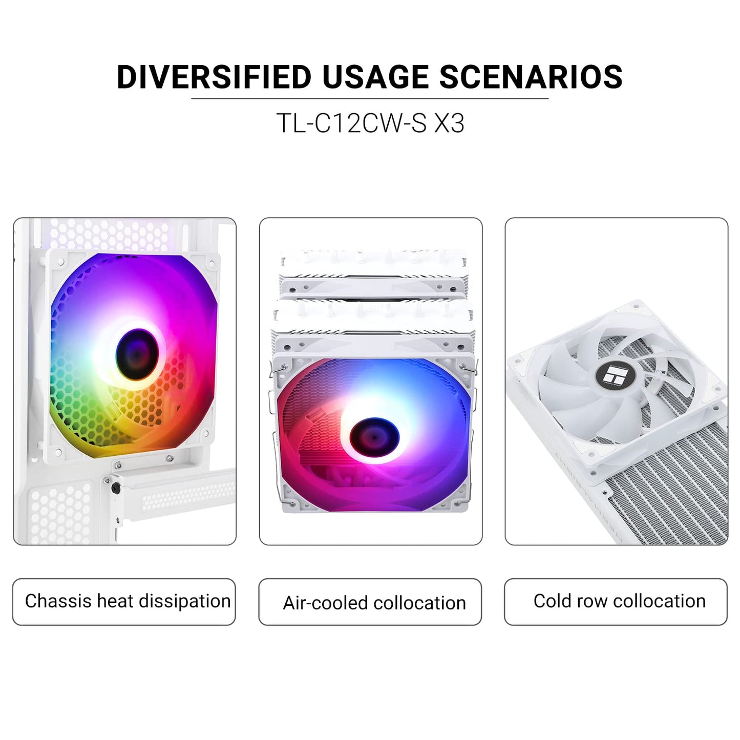 Thermalright TL-C12CW-S X3 CPU Fan 120mm White ARGB Case Cooler